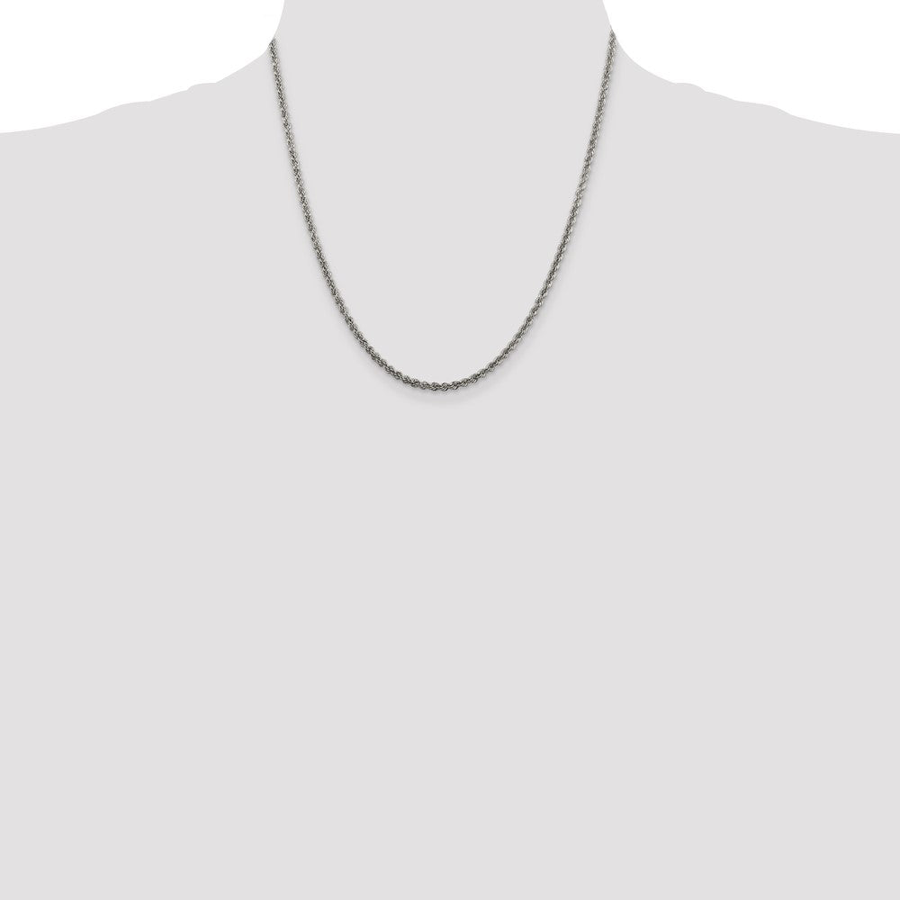 Sterling Silver 2.5mm Solid Rope Chain