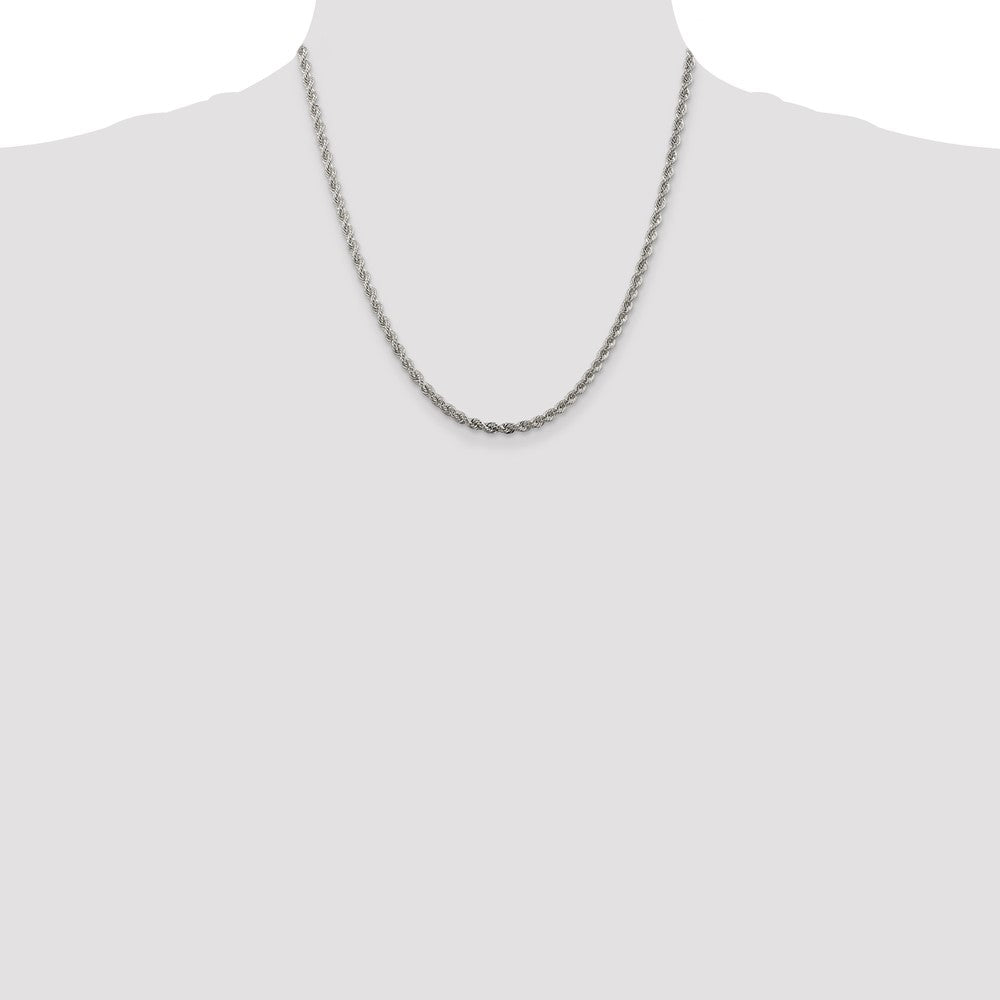 Sterling Silver 3mm Solid Rope Chain