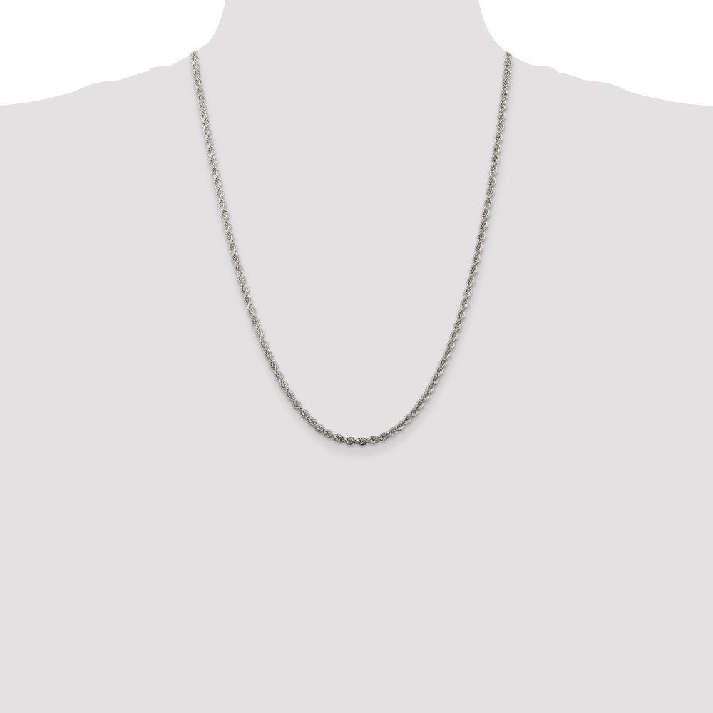 Sterling Silver 3mm Solid Rope Chain