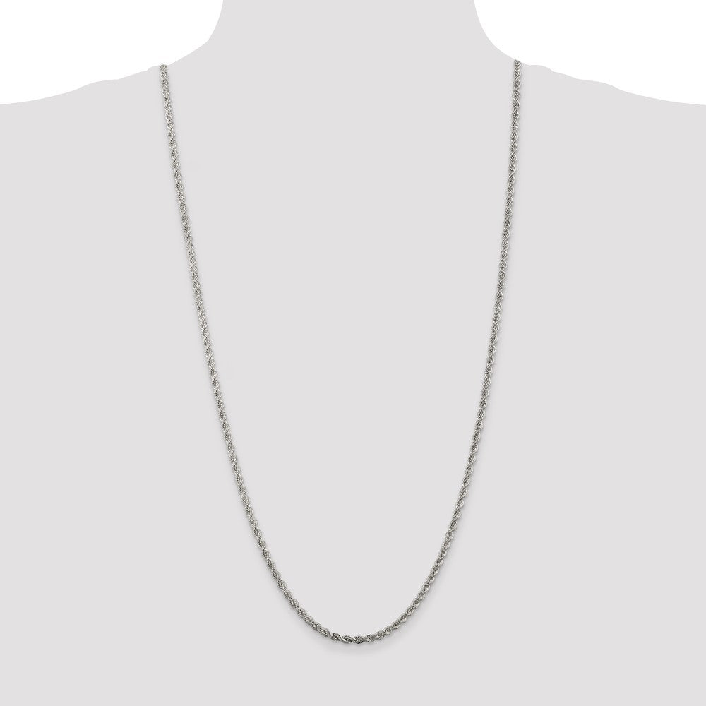 Sterling Silver 3mm Solid Rope Chain