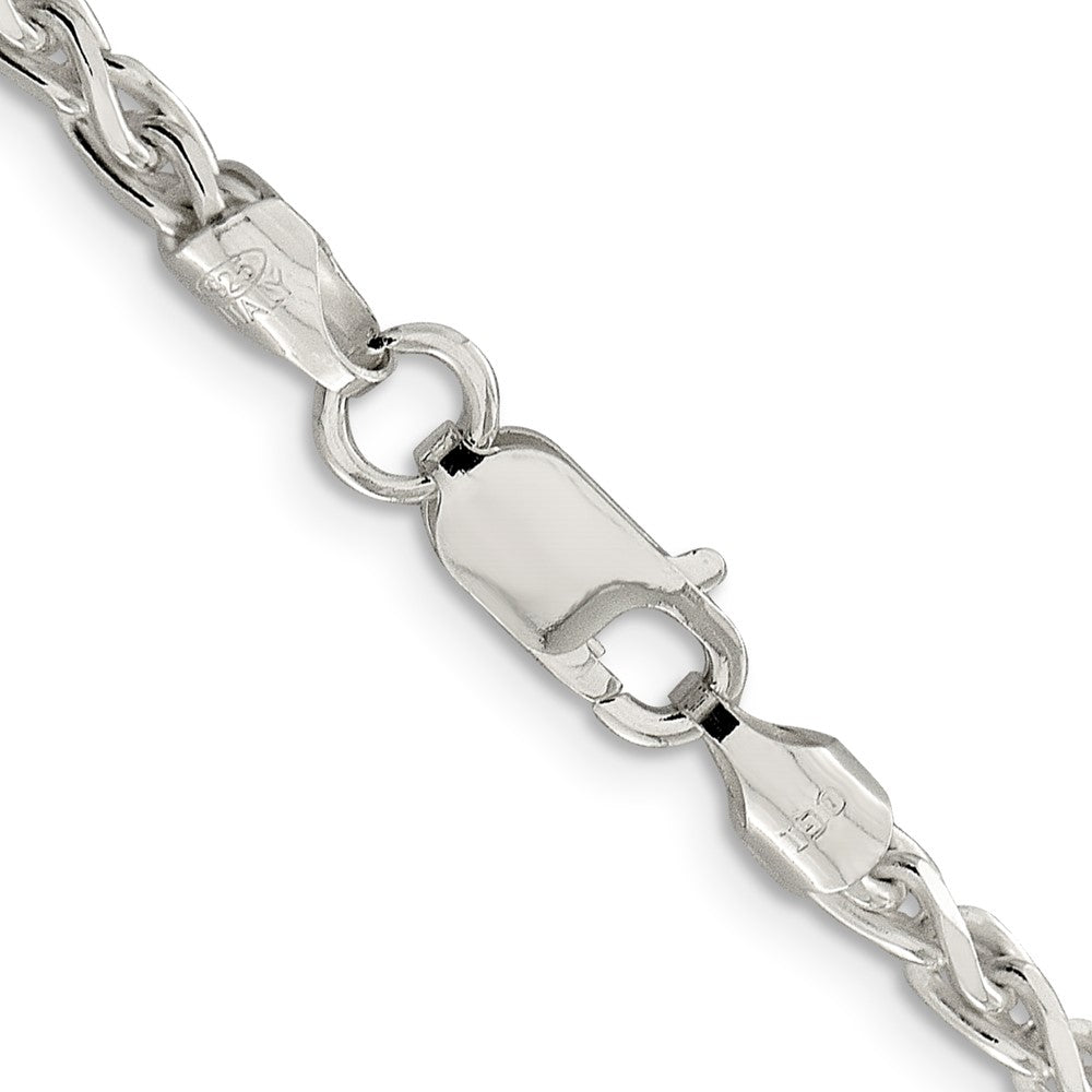 Sterling Silver 3.5mm Diamond-cut Spiga Chain