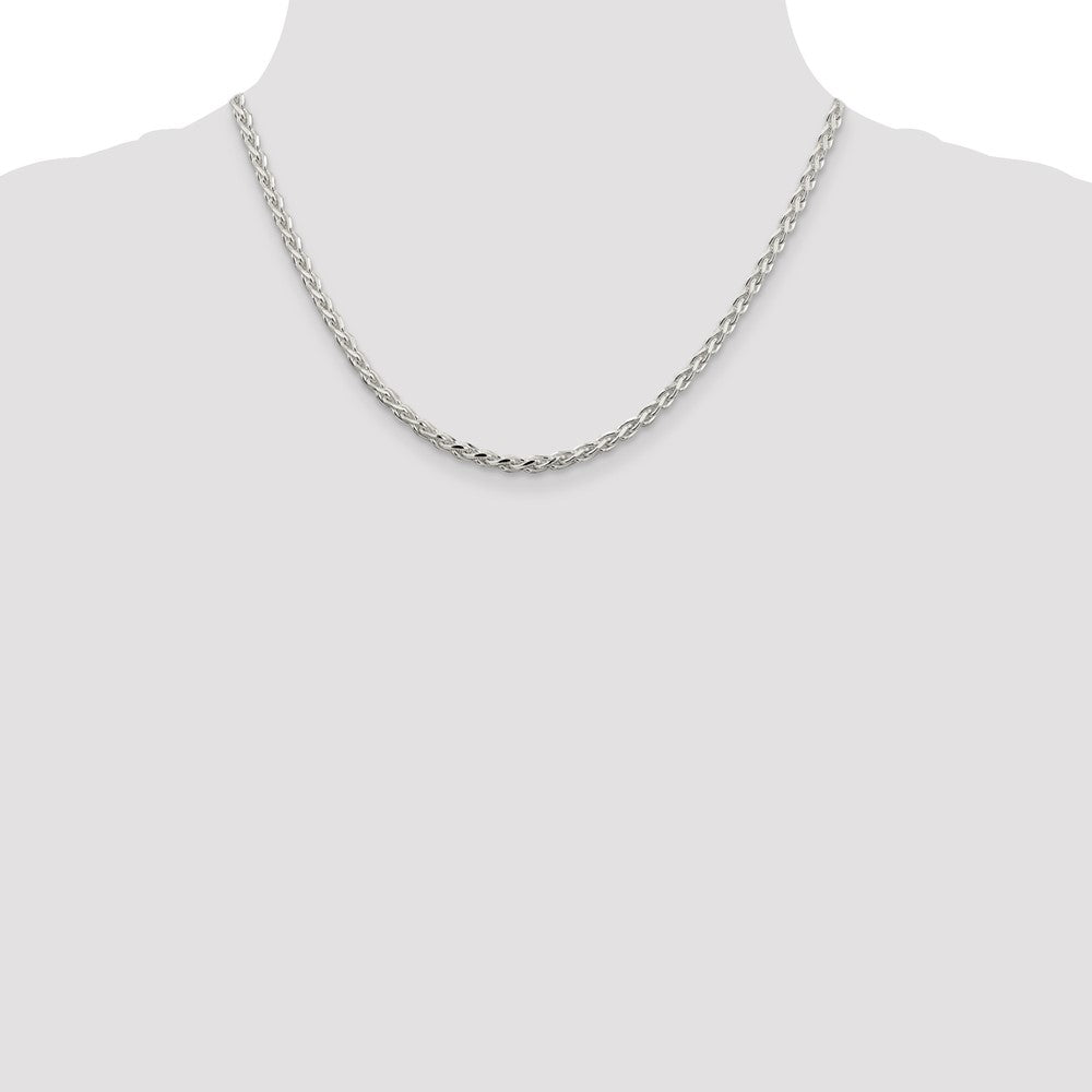Sterling Silver 3.5mm Diamond-cut Spiga Chain
