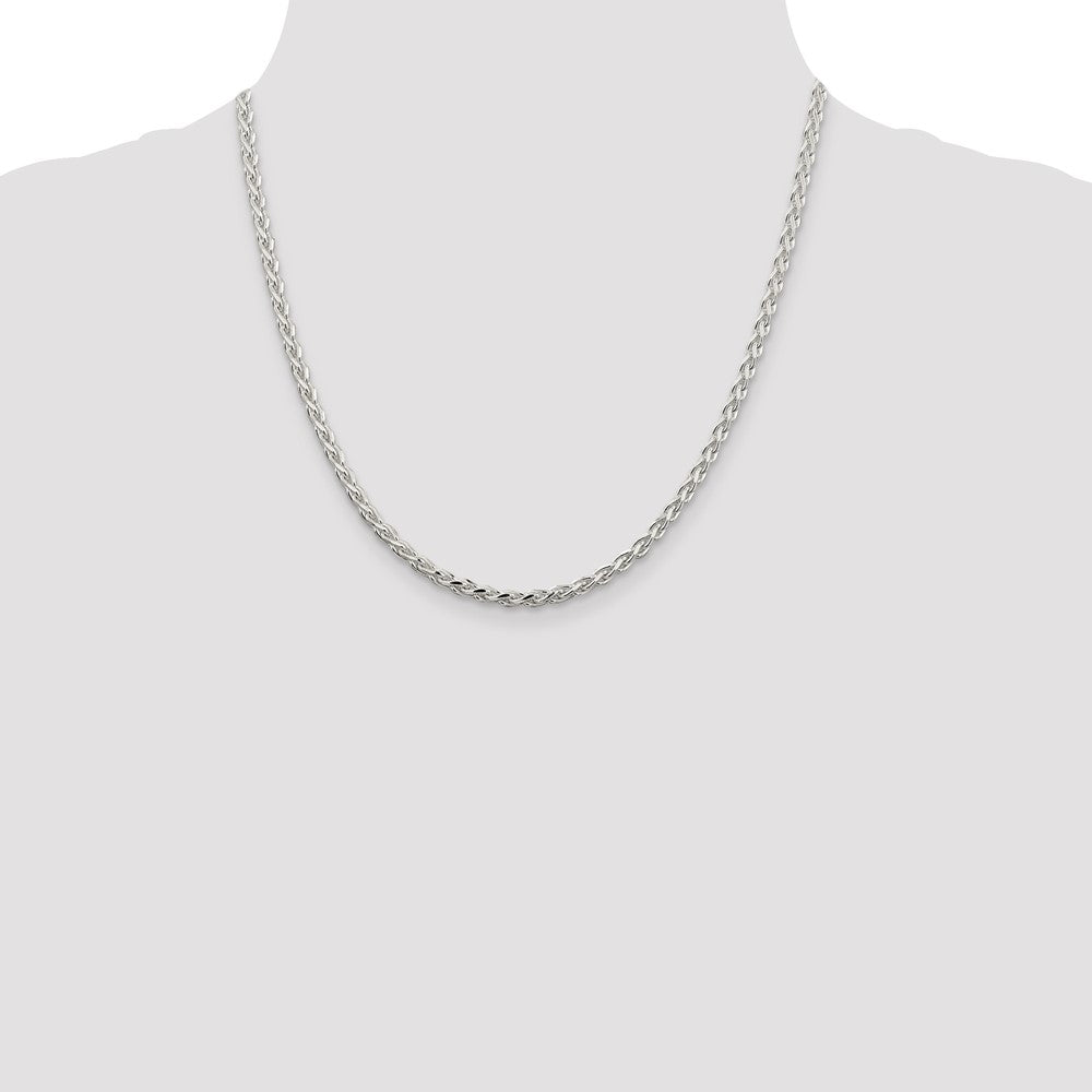 Sterling Silver 3.5mm Diamond-cut Spiga Chain