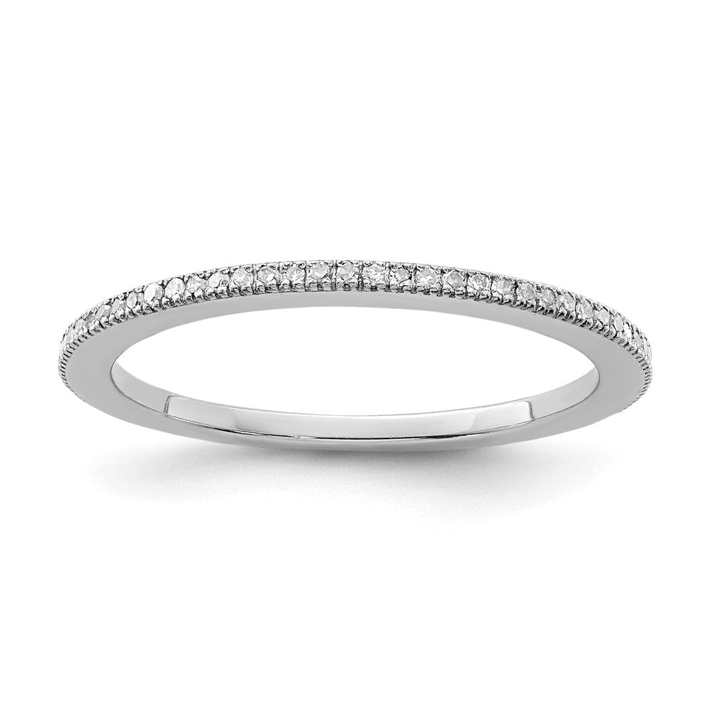 Sterling Silver Rhodium Plated Diamond Band