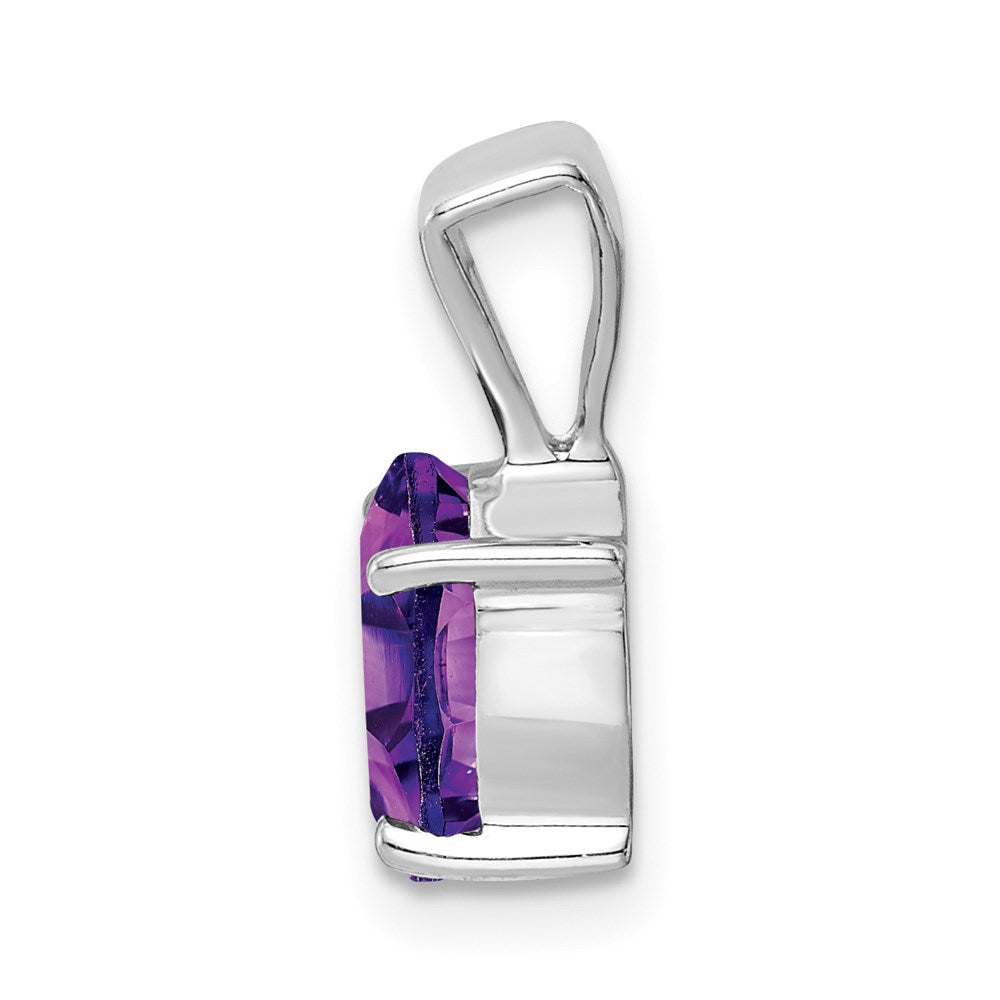 Sterling Silver Rhodium Plated Amethyst Pendant