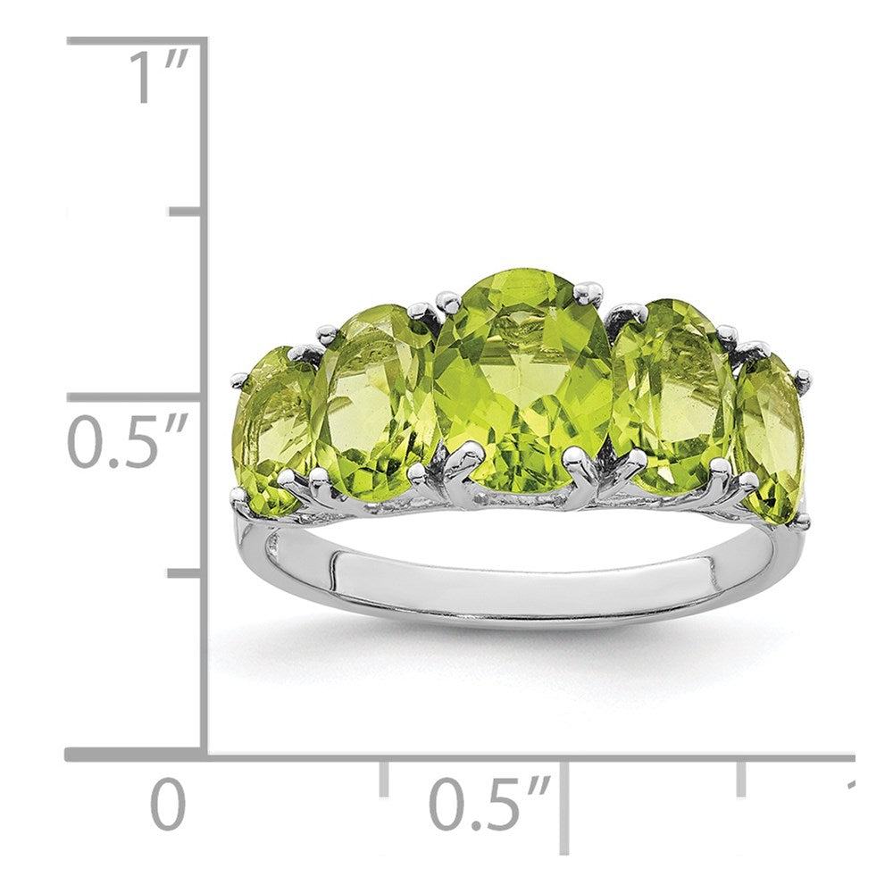 Sterling Silver Rhodium Peridot Ring
