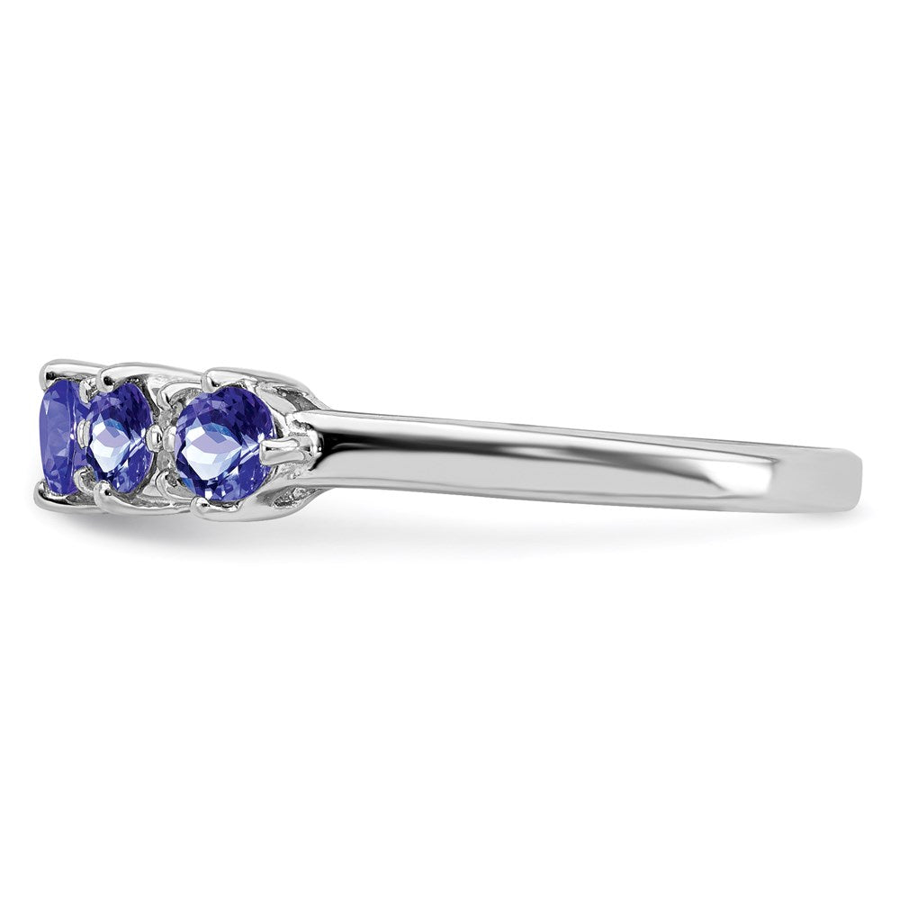 Sterling Silver Rhodium Tanzanite & Diam. Ring