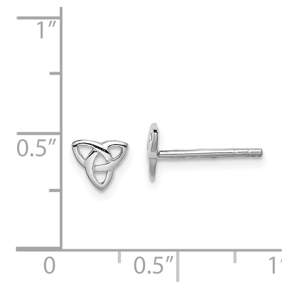 Sterling Silver Rhodium-plated Polished Celtic Knot Post Earrings