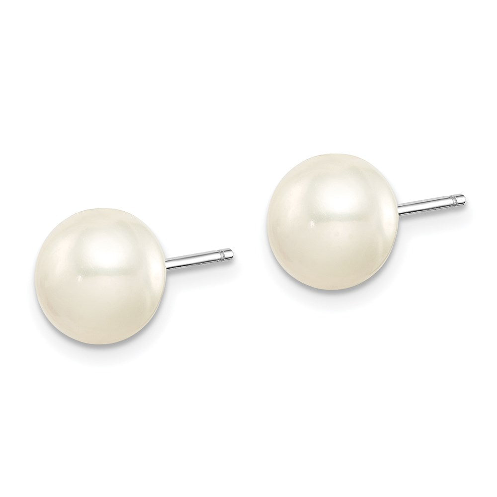 Sterling Silver RH-pltd 8-8.5mm Button FWC Pearl/Stab.Turq/Blk Agate Set