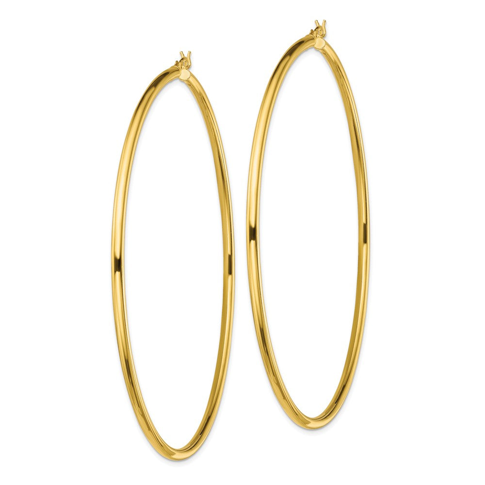 Sterling Silver Gold-Tone Polished 2.5x80mm Hoop Earrings