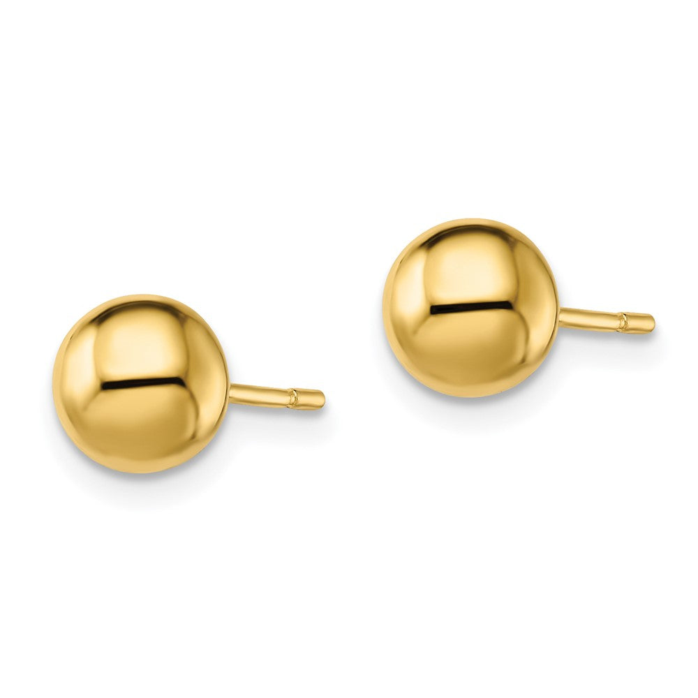 Sterling Silver Gold-Tone Polished 7mm Ball Post Earrings