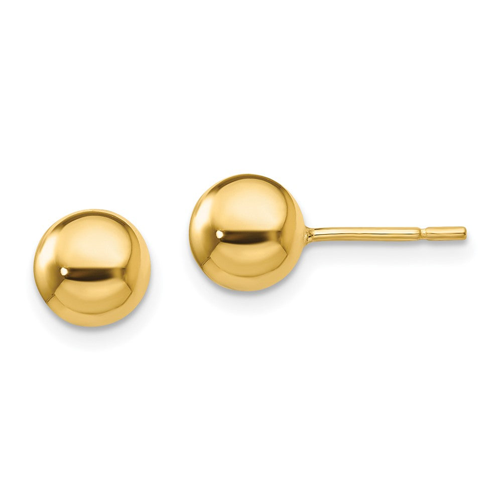 Sterling Silver Gold-Tone Polished 7mm Ball Post Earrings
