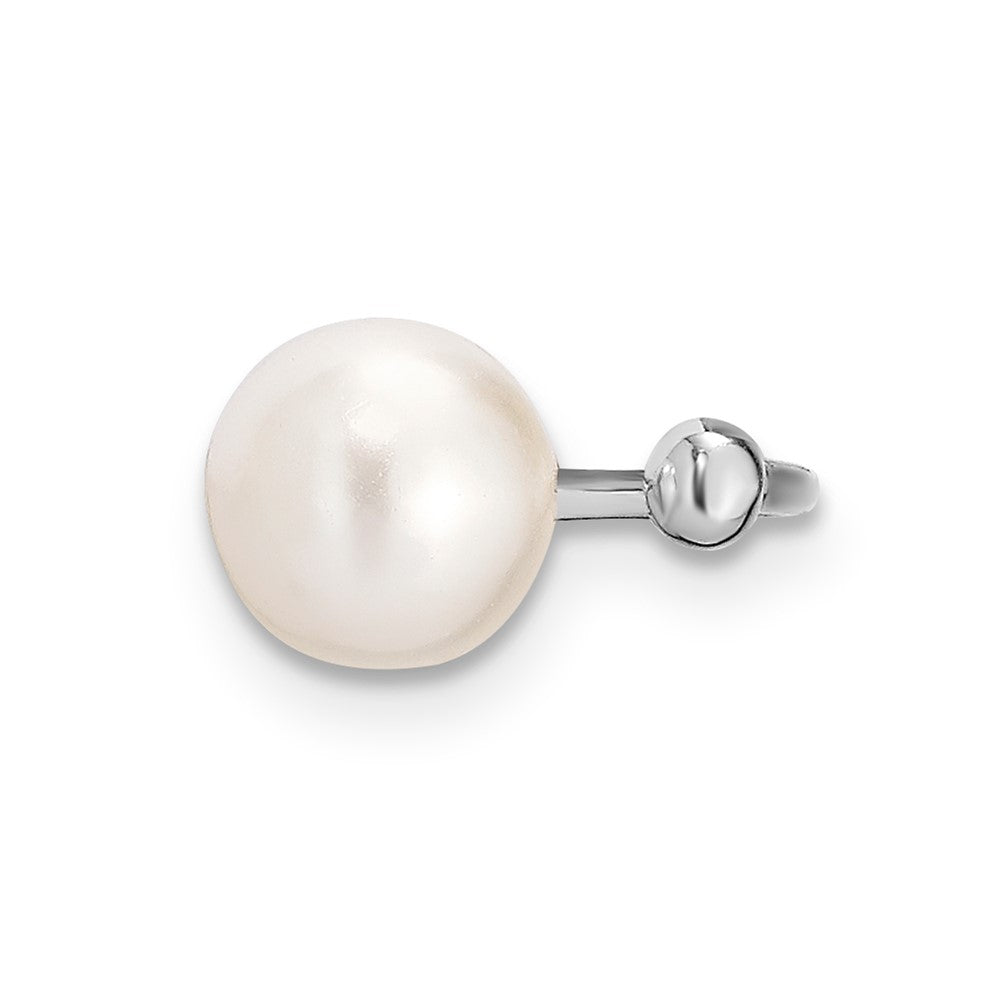 Sterling Silver Rhodium-plated Polished Mother of Pearl Single Cuff Earring