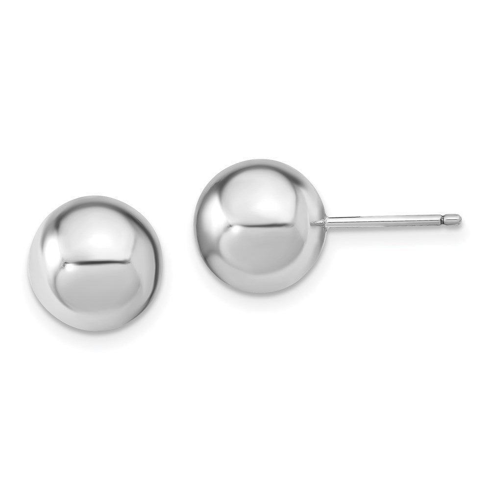 Set of Three 10mm to 11mm Rhodium-plated Sterling Silver, White and Grey Imitation Shell Pearl Earrings