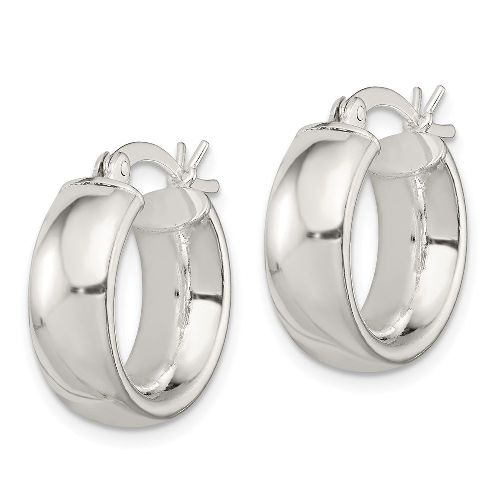 Sterling Silver Polished 6mm Round Hoop Earrings