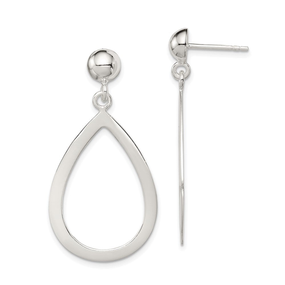 Sterling Silver Polished Teardrop Post Dangle Earrings
