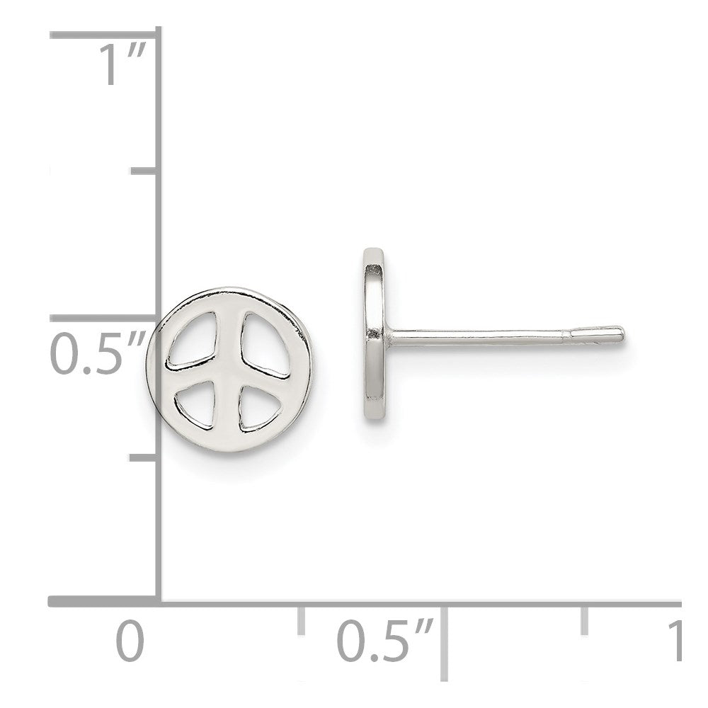 Sterling Silver Peace Sign Post Earrings