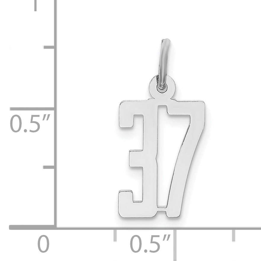 Sterling Silver/Rhodium-plated Elongated Number 37 Charm