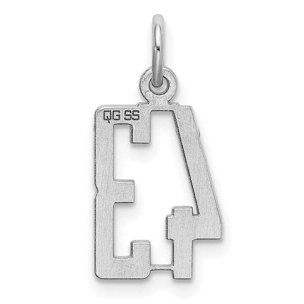 Sterling Silver/Rhodium-plated Elongated Number 43 Charm
