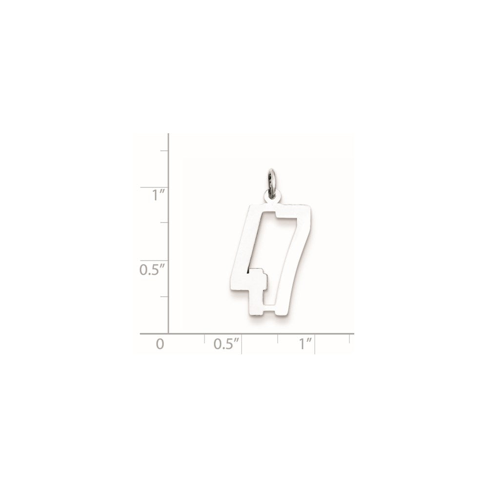 Sterling Silver/Rhodium-plated Elongated Number 47 Charm
