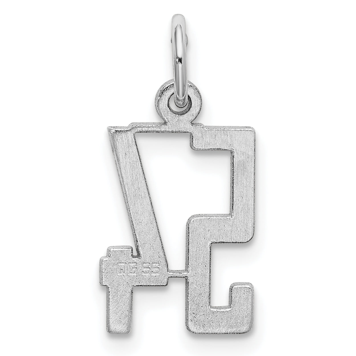Sterling Silver/Rhodium-plated Elongated Number 54 Charm