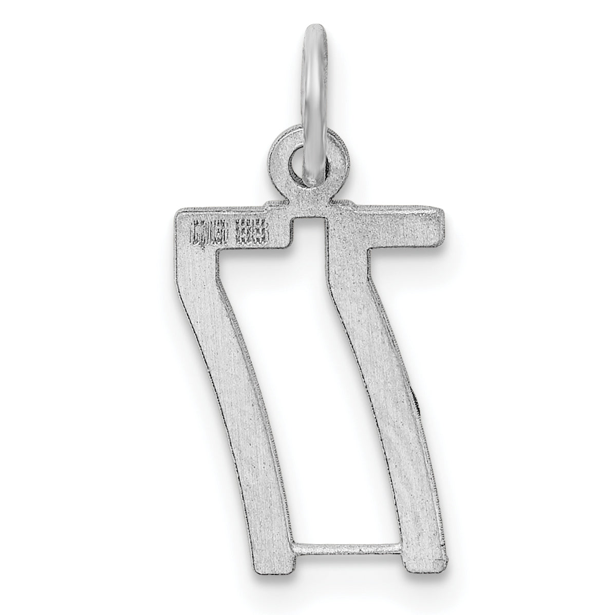 Sterling Silver/Rhodium-plated Elongated Number 77 Charm