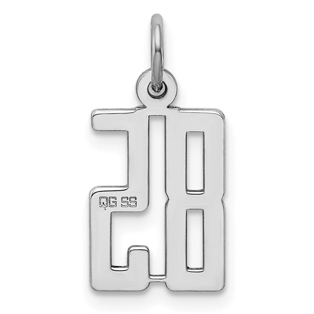 Sterling Silver/Rhodium-plated Elongated Number 85 Charm