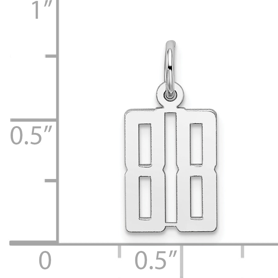 Sterling Silver/Rhodium-plated Elongated Number 88 Charm
