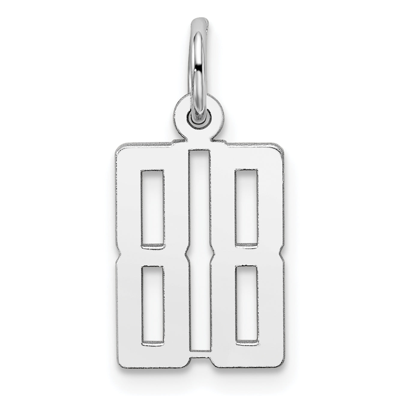 Sterling Silver/Rhodium-plated Elongated Number 88 Charm