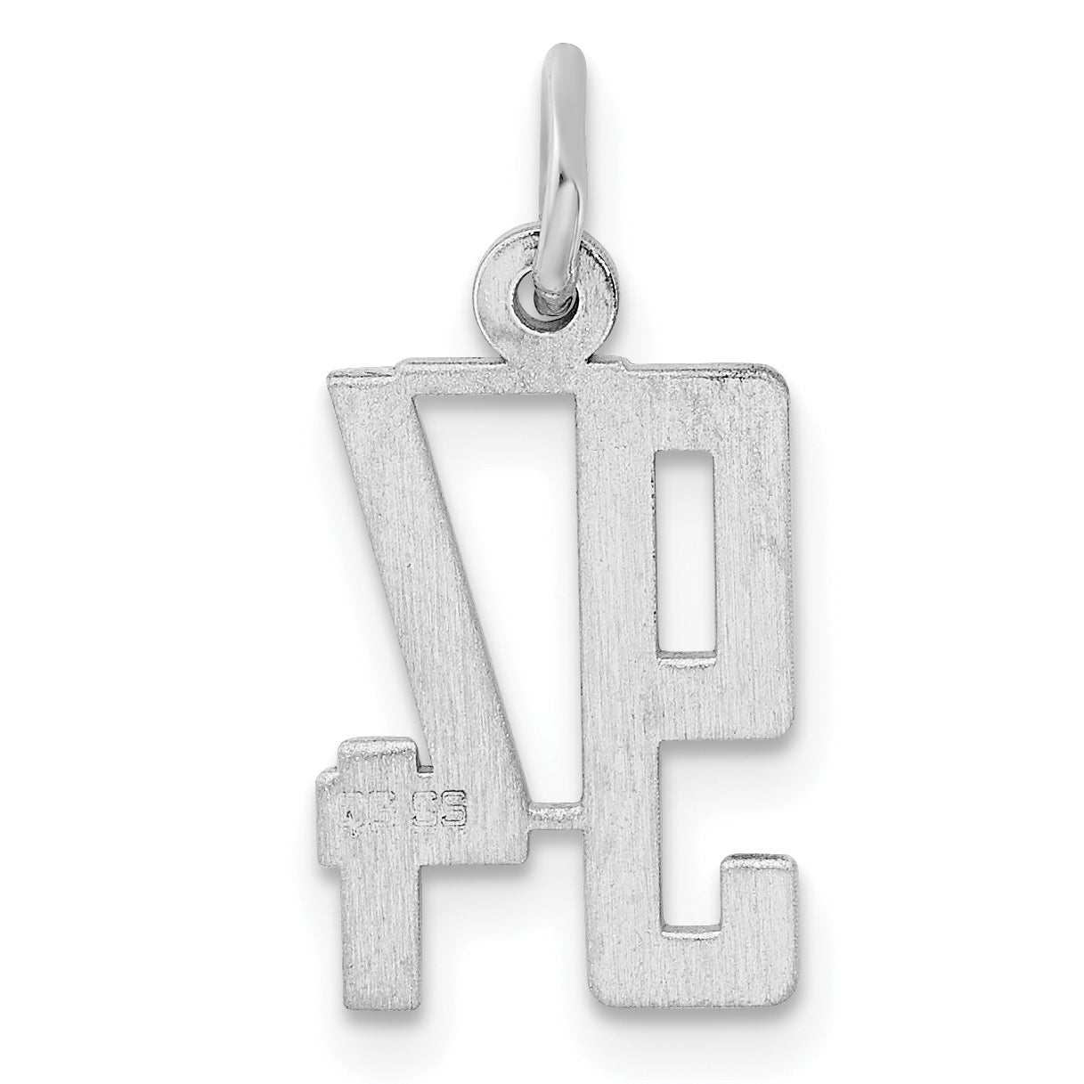 Sterling Silver/Rhodium-plated Elongated Number 94 Charm