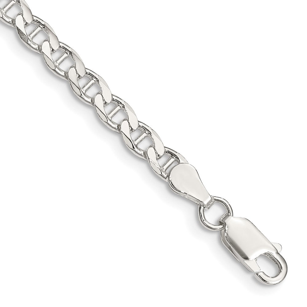 Sterling Silver 4.0mm D/C Flat Anchor Curb Chain