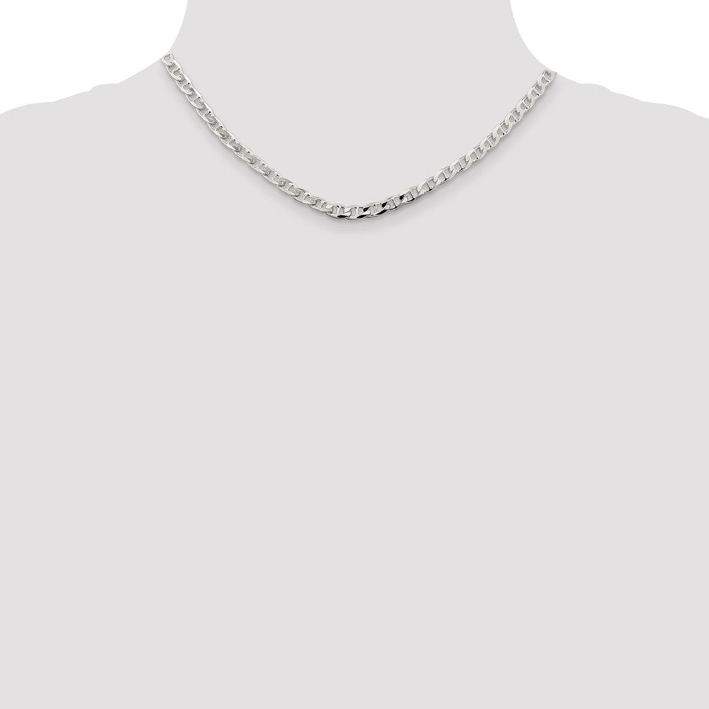 Sterling Silver 4.65mm D/C Flat Anchor Curb Chain