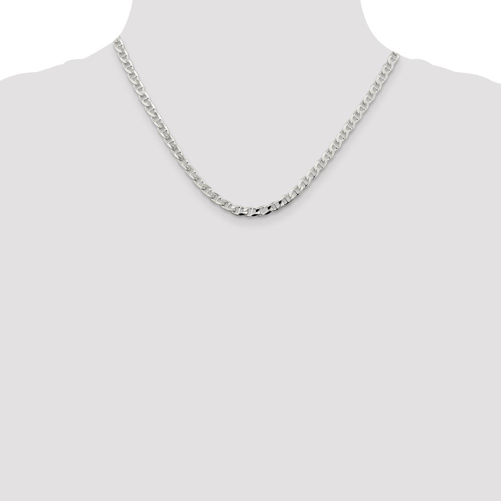 Sterling Silver 4.65mm D/C Flat Anchor Curb Chain