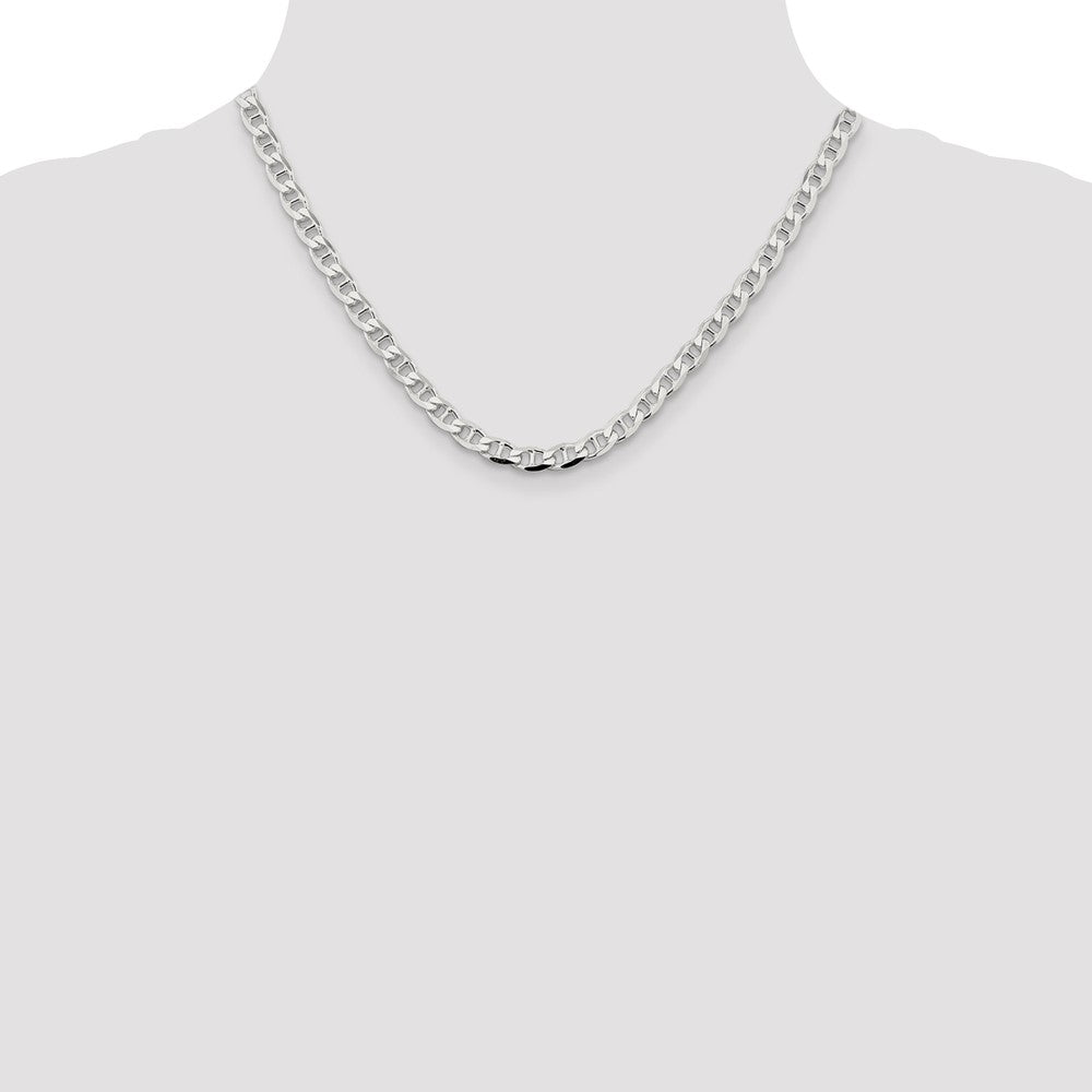 Sterling Silver 5.7mm D/C Flat Anchor Curb Chain