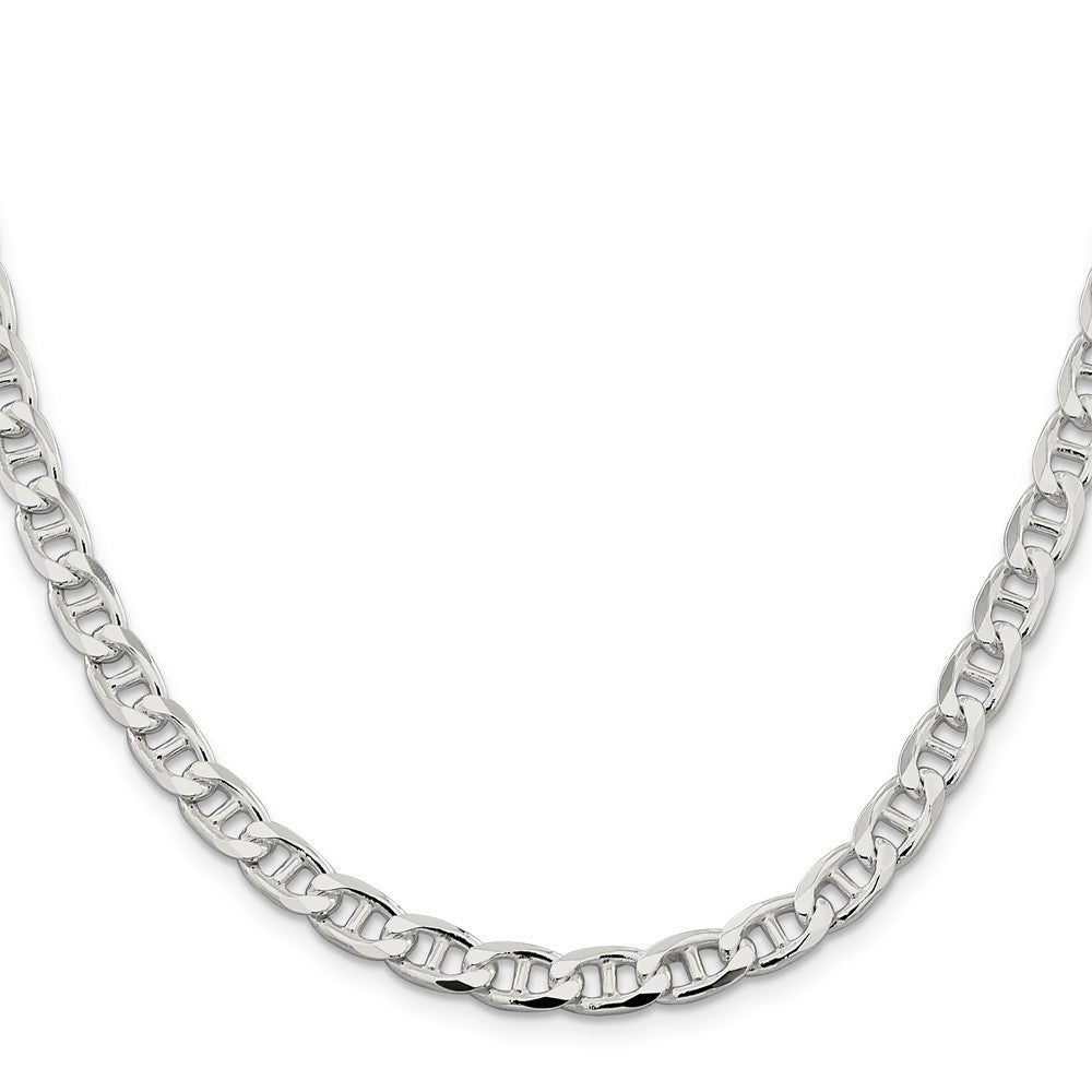 Sterling Silver 6.5mm D/C Flat Anchor Curb Chain