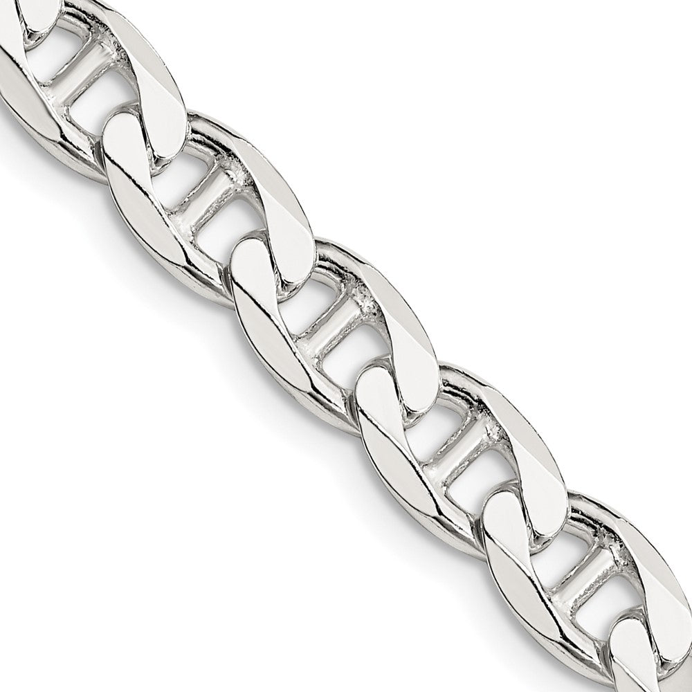 Sterling Silver 7.4mm D/C Flat Anchor Curb Chain