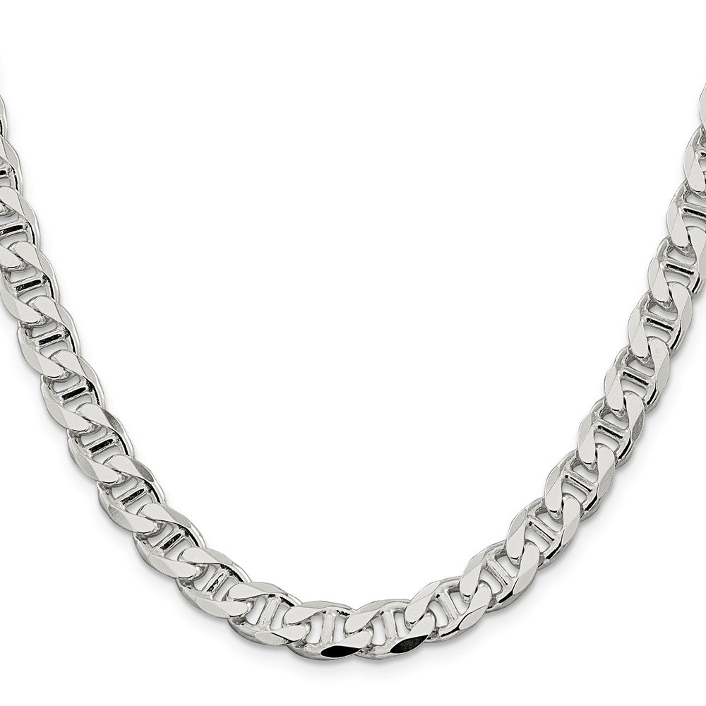 Sterling Silver 8.25mm D/C Flat Anchor Curb Chain