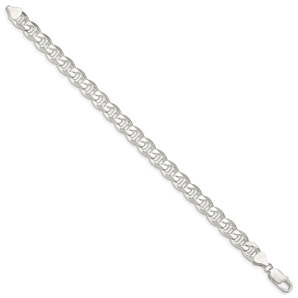 Sterling Silver 8.25mm D/C Flat Anchor Curb Chain