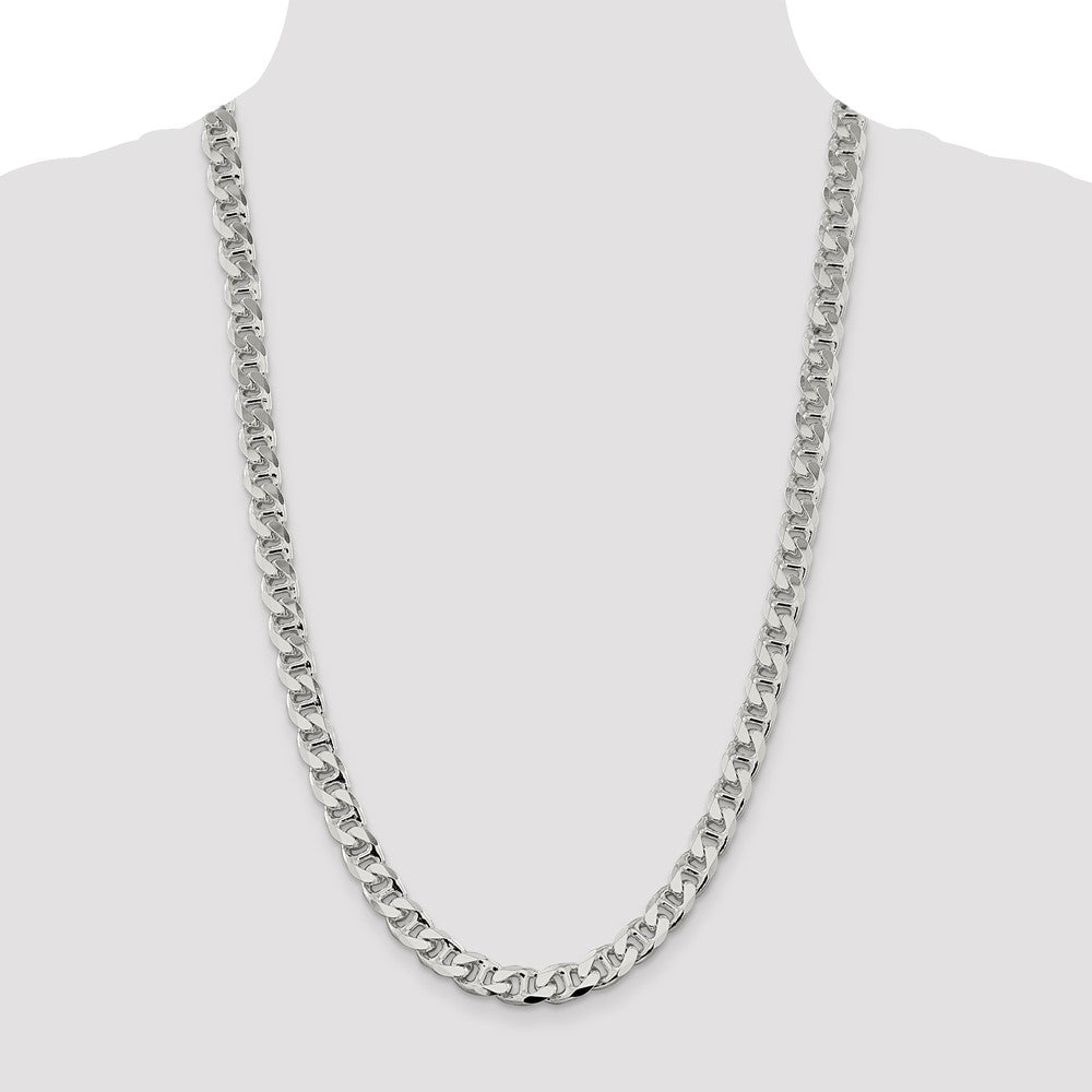 Sterling Silver 9mm D/C Flat Anchor Curb Chain