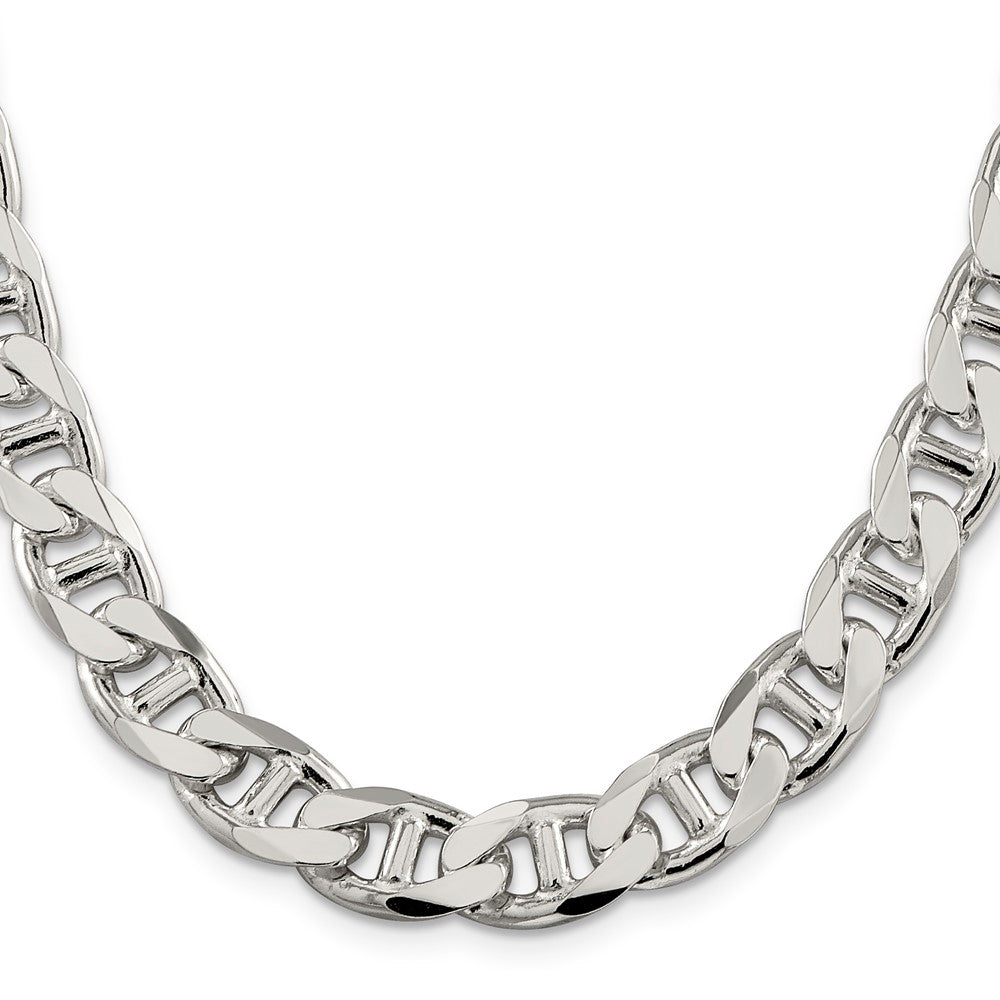 Sterling Silver 10.8mm D/C Flat Anchor Curb Chain