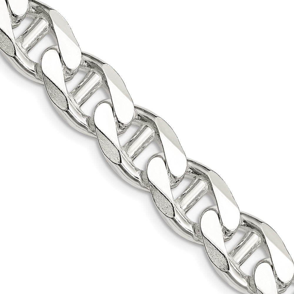 Sterling Silver 10.8mm D/C Flat Anchor Curb Chain