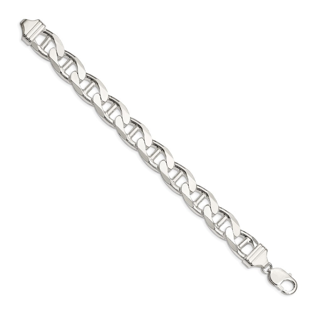 Sterling Silver 13.5mm D/C Flat Anchor Curb Chain
