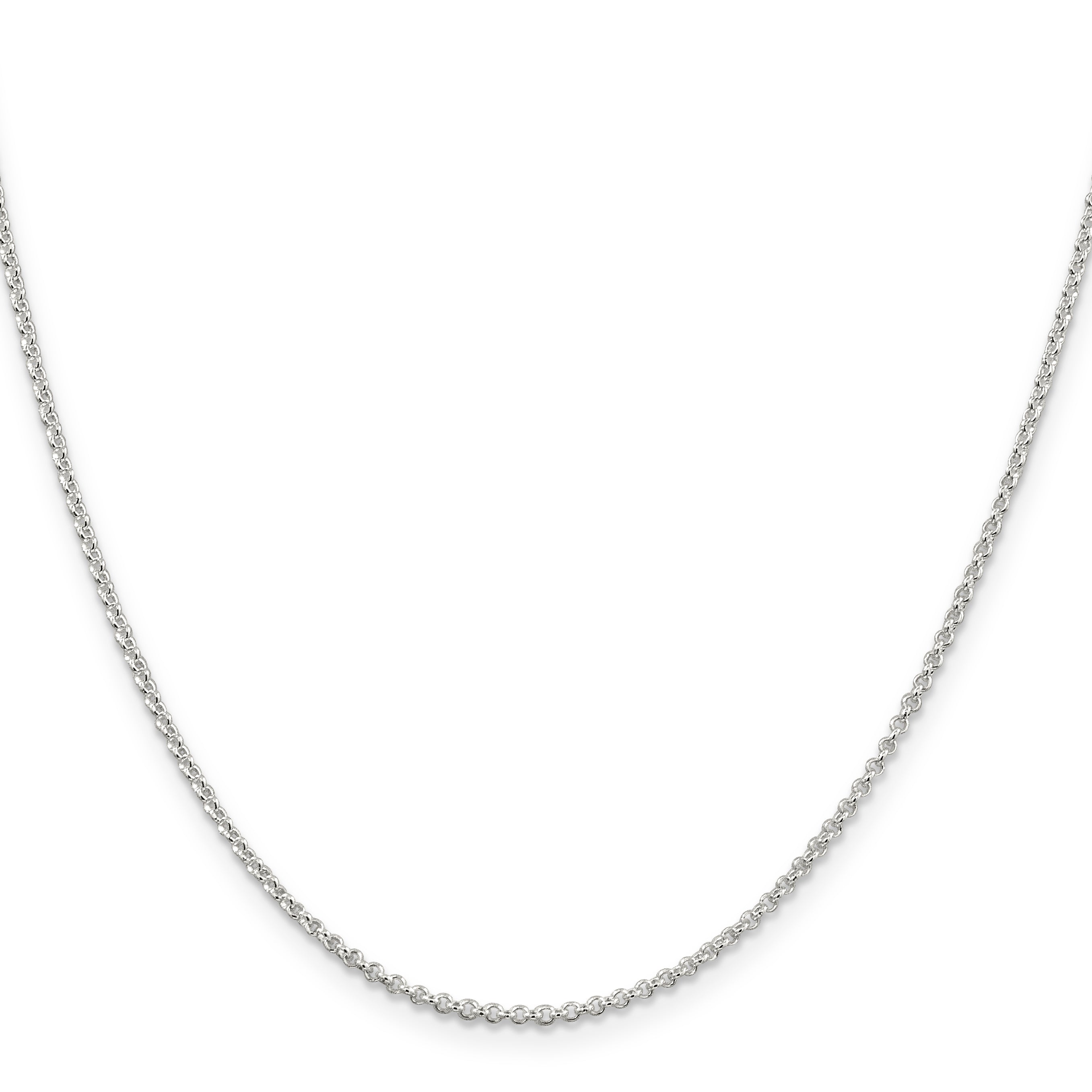 Sterling Silver Rhodium-plated 1.5mm Rolo Chain with a 2 inch extention