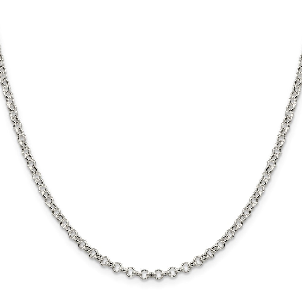 Sterling Silver 3mm Semi-solid Rolo Chain