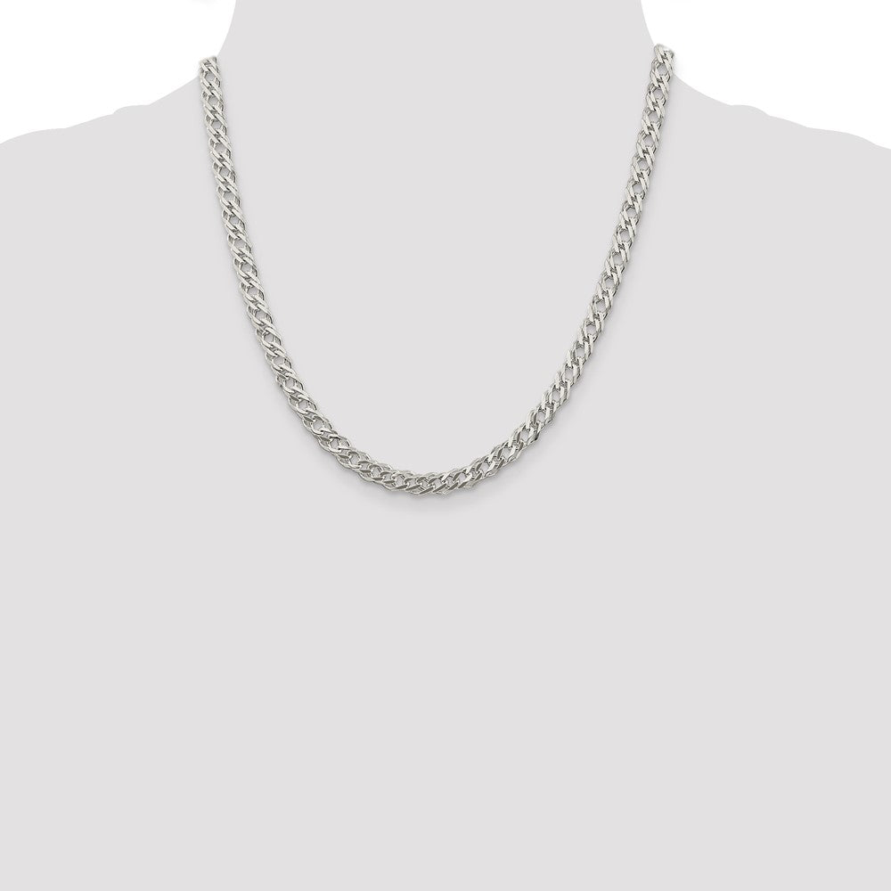 Sterling Silver 5.65mm 6 Side D/C Flat Double Curb Chain