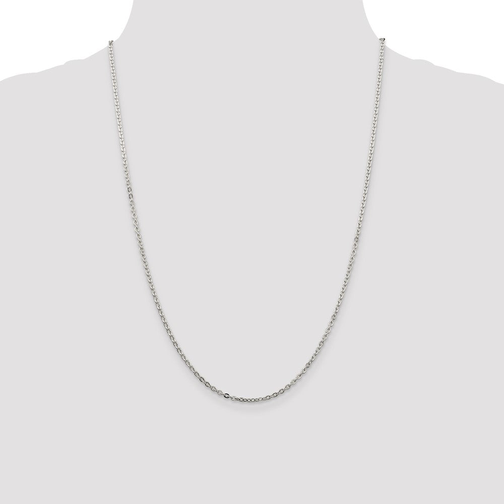 Sterling Silver 2mm Flat Link Cable Chain