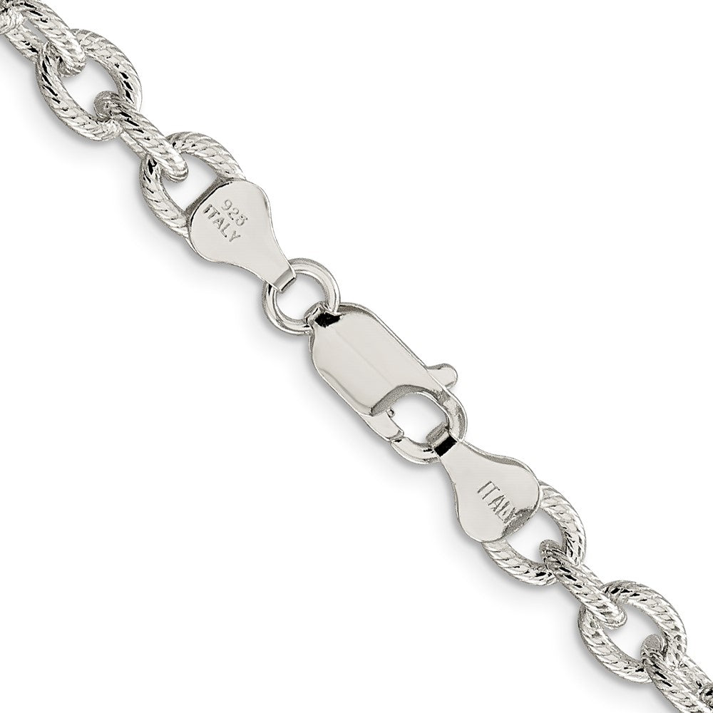 Sterling Silver 6.25mm Fancy Patterned Rolo Chain
