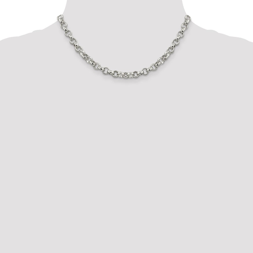 Sterling Silver 6.75mm Rolo Chain