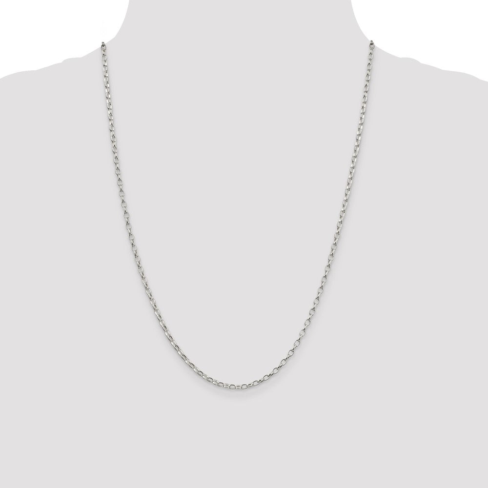 Sterling Silver 2.5mm Oval Fancy Rolo Chain