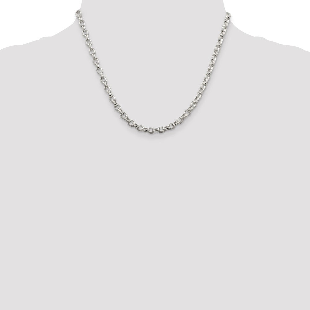 Sterling Silver 4.4mm Oval Fancy Rolo Chain
